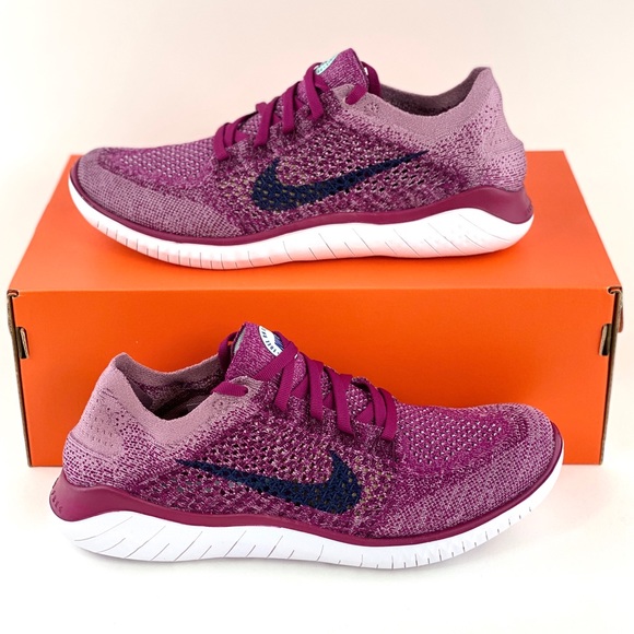 Nike Free RN Flyknit 2018 Raspberry Women’s Sneakers Shoes - Picture 2 of 16